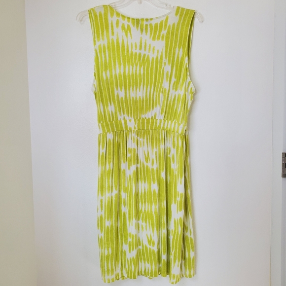 Lane Bryant NWT Women's Lime‎ Green & White Sleeveless Stretch Knit Wrap Dress - Picture 7 of 9